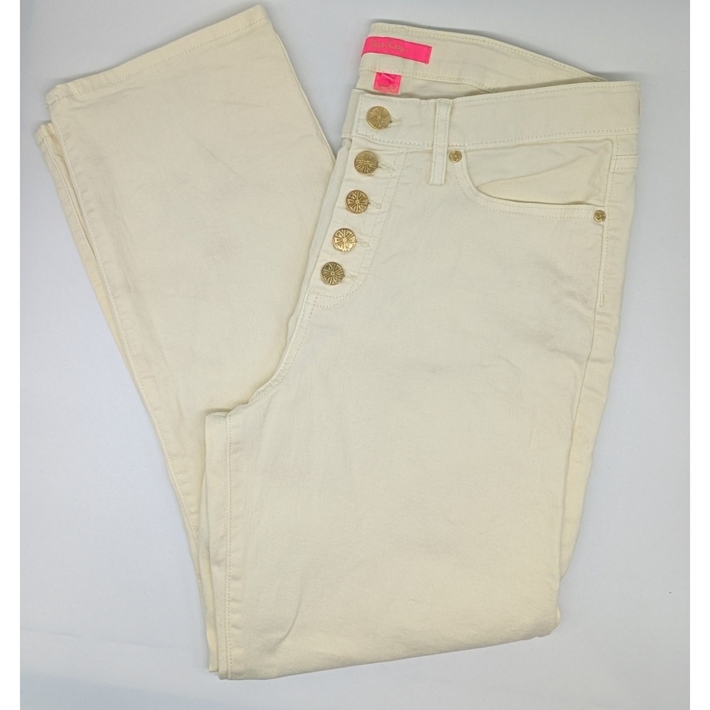 Lilly Pulitzer‎ Jeans Women's 10 Button High Rise Vacation Beach Resort Pants